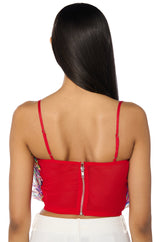 NADIA STATEMENT FEATHER TANK TOP