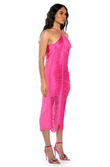 NADINE LOW BACK FRINGE MIDI DRESS