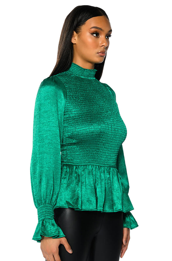 NAOMIE SATIN FULL LENGTH BLOUSE