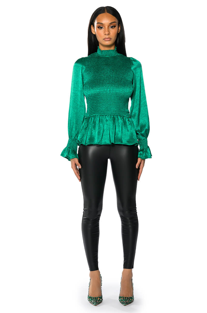 NAOMIE SATIN FULL LENGTH BLOUSE