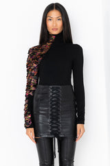 NASTASIA BROCADE SCALE TOP