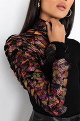 NASTASIA BROCADE SCALE TOP