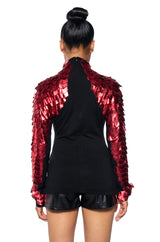 NASTASIA SCALE SHOULDER DETAIL TOP
