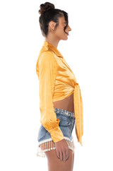NATALIE TIE FRONT BLOUSE