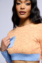 NATURAL OCCURRENCE RIBBED KNIT CROPPED SWEATER