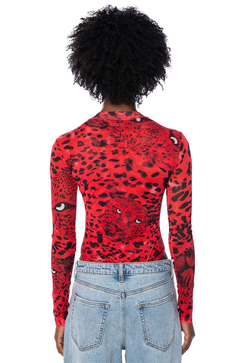 NATURE CALLING CHEETAH PRINT LONG SLEEVE BODYSUIT