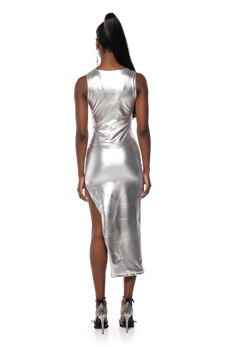 NEBULA METALLIC MIDI DRESS