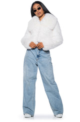 NEFTY SOFT FAUX FUR JACKET IN WHITE