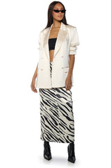 NERA SATIN PRINTED MAXI SKIRT