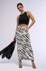 NERA SATIN PRINTED MAXI SKIRT