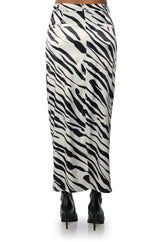 NERA SATIN PRINTED MAXI SKIRT