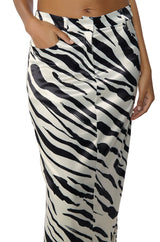 NERA SATIN PRINTED MAXI SKIRT