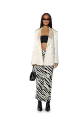 NERA SATIN PRINTED MAXI SKIRT