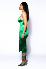 NEVER AROUND SLIT MIDI DRESS