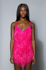 NEVER ENDING NIGHTS SPARKLE MINI DRESS IN PINK