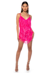 NEVER ENDING NIGHTS SPARKLE MINI DRESS IN PINK