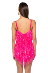 NEVER ENDING NIGHTS SPARKLE MINI DRESS IN PINK