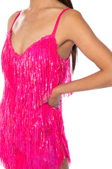 NEVER ENDING NIGHTS SPARKLE MINI DRESS IN PINK