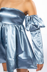 NEVERLAND OFF THE SHOULDER MINI BUBBLE DRESS