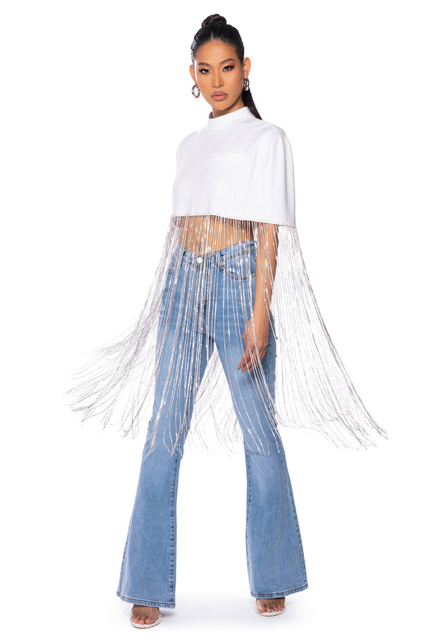 NEW LEVEL SHINE CROPPED BLOUSE
