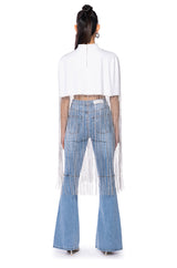 NEW LEVEL SHINE CROPPED BLOUSE