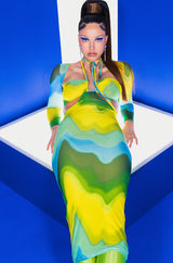NEW LOOK MIDI MESH DRESS WITH CUT OUTS