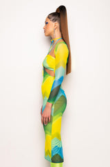NEW LOOK MIDI MESH DRESS WITH CUT OUTS