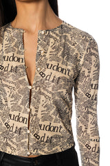 NEW NEWS PRINTED BUTTON DOWN