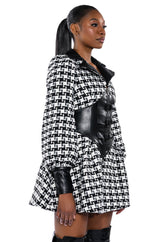 NEW ON THE BLOCK HOUNDSTOOTH MINI DRESS