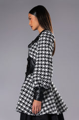 NEW ON THE BLOCK HOUNDSTOOTH MINI DRESS