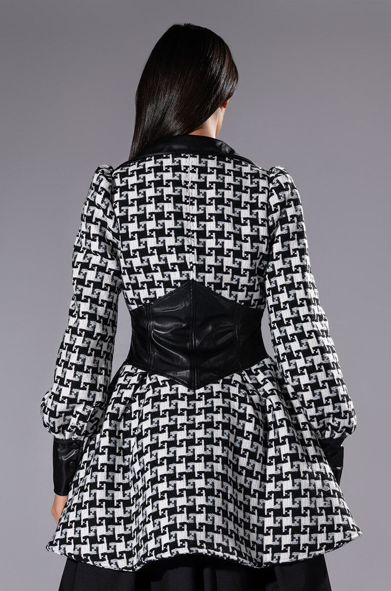NEW ON THE BLOCK HOUNDSTOOTH MINI DRESS