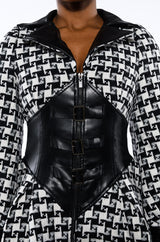 NEW ON THE BLOCK HOUNDSTOOTH MINI DRESS