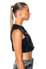 NEW PUNK EMBELLISHED TANK TOP