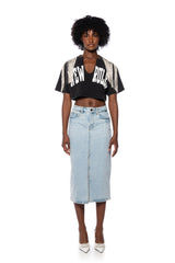 NEW RULES RHINESTONE DETAIL OVERSIZED TSHIRT