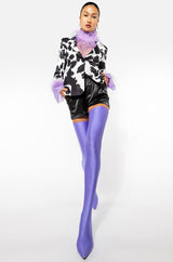 NICE TO MEET YOU FEATHER TRIM LONG SLEEVE ORGANZA BLOUSE