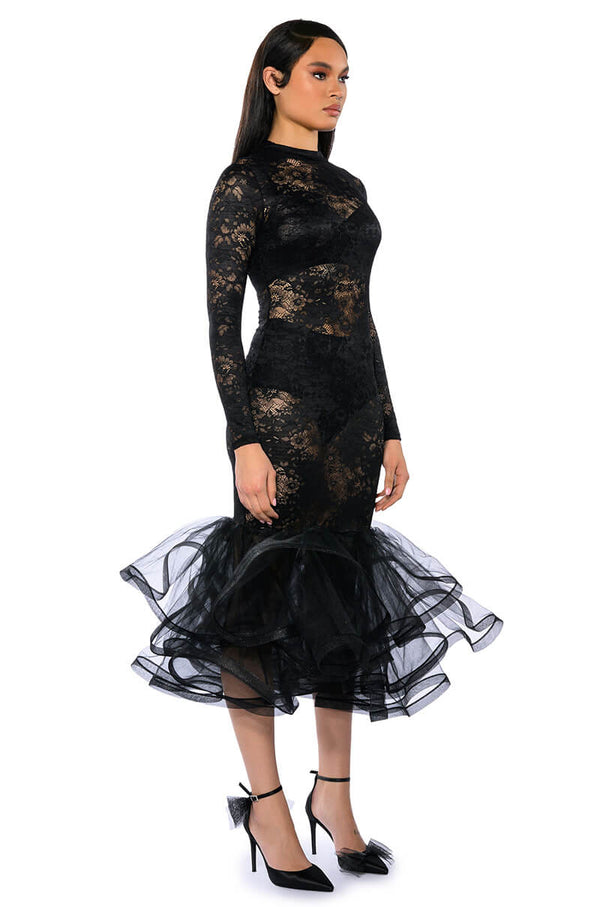 NIGHT OF MY LIFE LACE MAXI DRESS