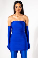 KENNY STRAPLESS MINI DRESS WITH LONG GLOVES