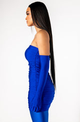 KENNY STRAPLESS MINI DRESS WITH LONG GLOVES