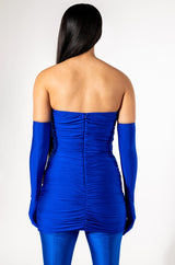 KENNY STRAPLESS MINI DRESS WITH LONG GLOVES