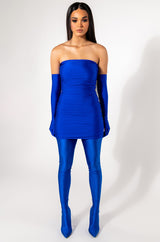 KENNY STRAPLESS MINI DRESS WITH LONG GLOVES