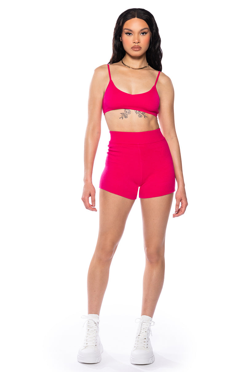 NIGHTS ALONE COZY KNIT BRALETTE TOP