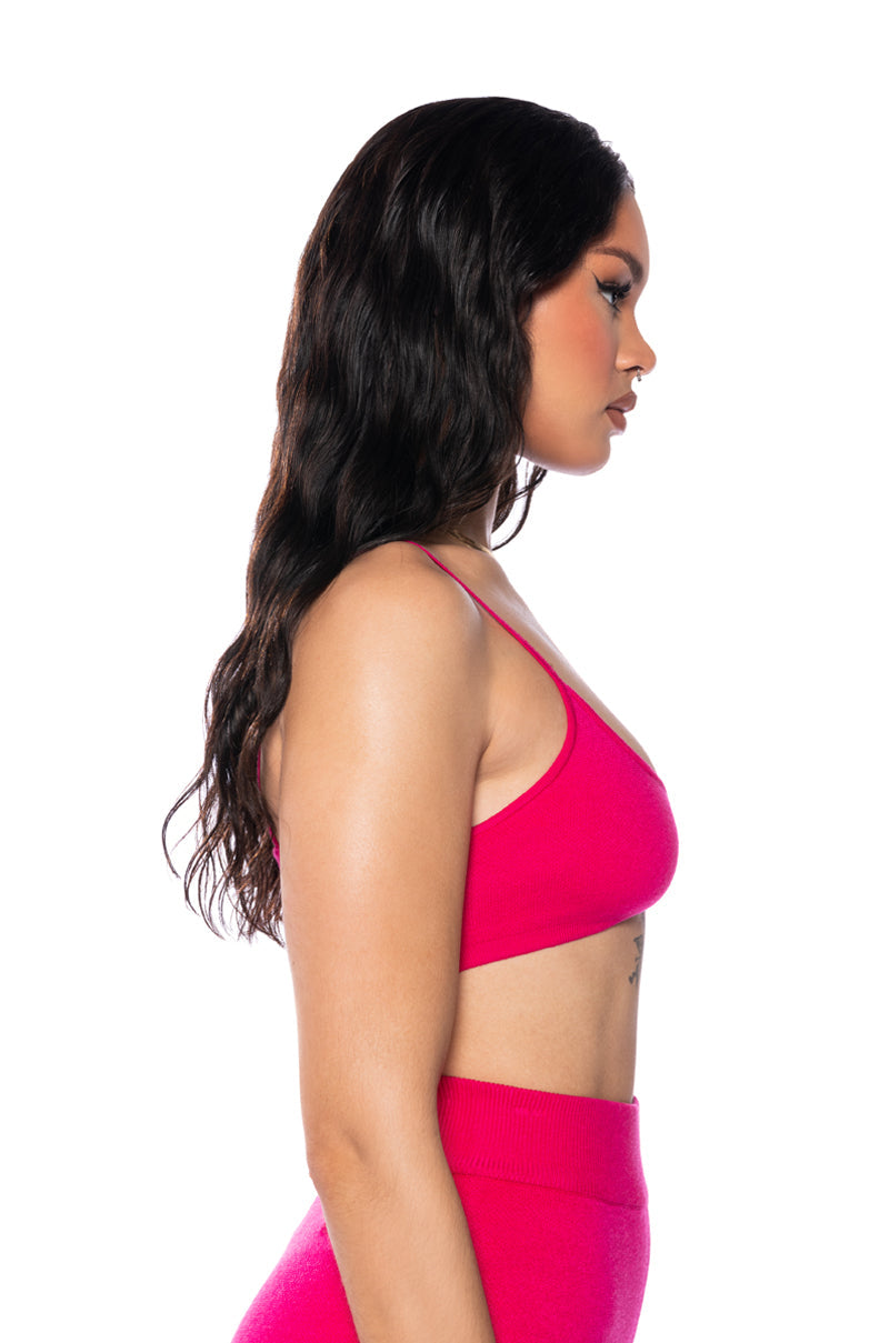 NIGHTS ALONE COZY KNIT BRALETTE TOP