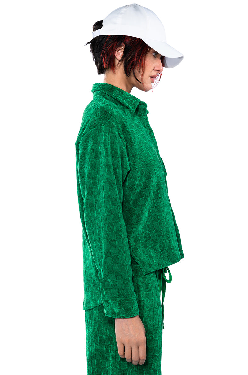NINA TEXTURED BUTTON DOWN SHIRT