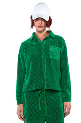 NINA TEXTURED BUTTON DOWN SHIRT