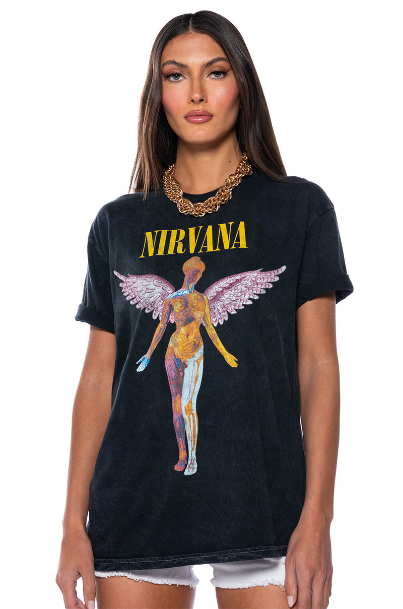 NIRVANA IN UTERO OVERSIZED BAND TEE