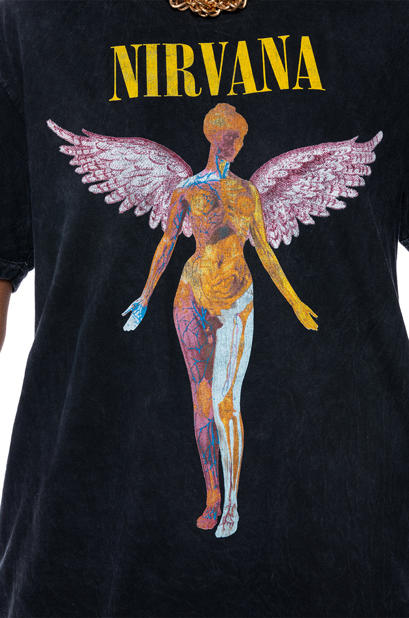 NIRVANA IN UTERO OVERSIZED BAND TEE