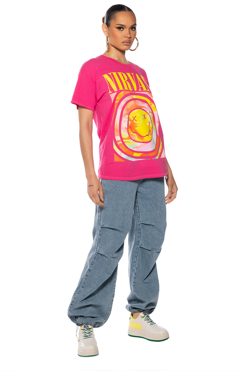 NIRVANA OFFICIAL LOGO OVERSIZED BAND TEE