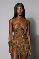GOODBYE CHAIN ANGEL OVERLAY MAXI DRESS