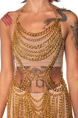 GOODBYE CHAIN ANGEL OVERLAY MAXI DRESS