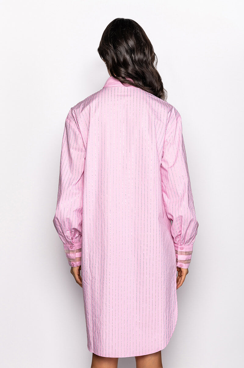 NO BASIC DAYS BUTTON UP DRESS WITH RHINESTONE DETAIL